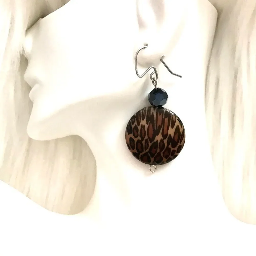Cheetah Print Dangle Earrings